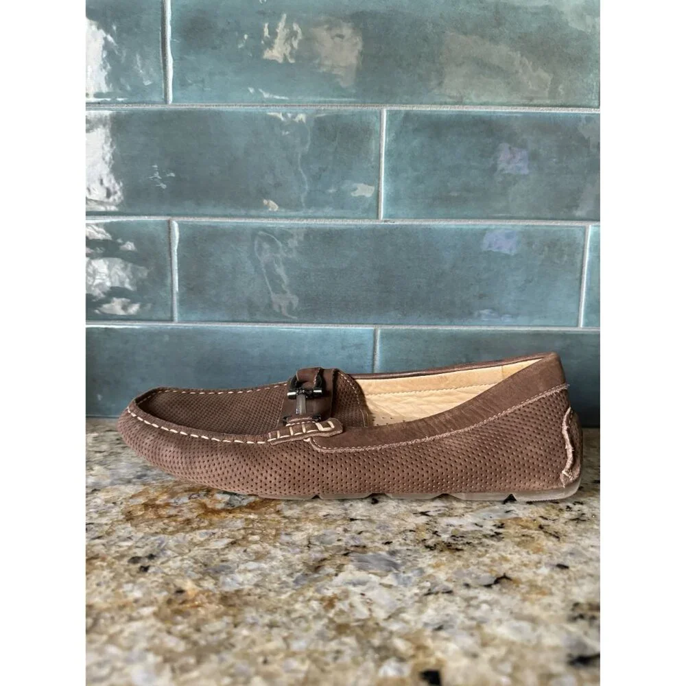 1901‎ Mens Brown Suede Driving Loafers Size 7.5M Comfort Horsebit Preppy Slip On